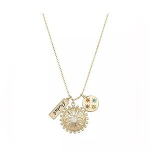 NWT Multi Crystal Protect Charm Pendant Necklace